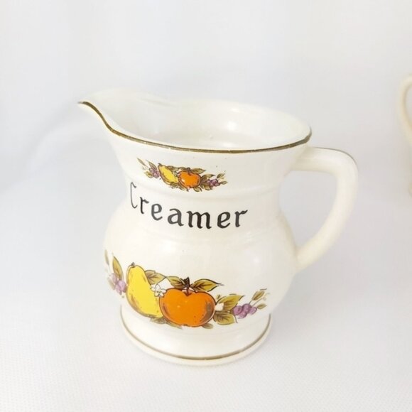 Vintage creamer and sugar pottery ceramic pot - Picture 2 of 12